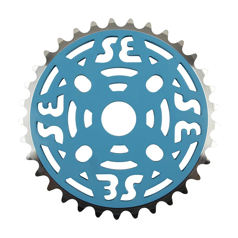 SE Racing One Piece Alloy Spider BMX Chainring 33T Blue - Live4Bikes