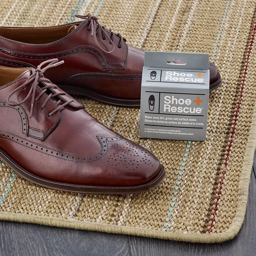 ShoeRescue All-Natural Shoe Cleaning Wipes - Box of 10 Individually Wrapped Wipes