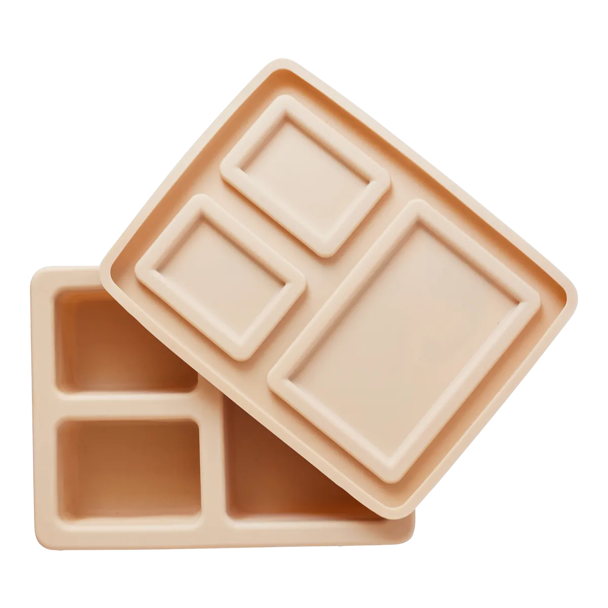 Silicone Mini Bento Box Dinosaur Warm Cream