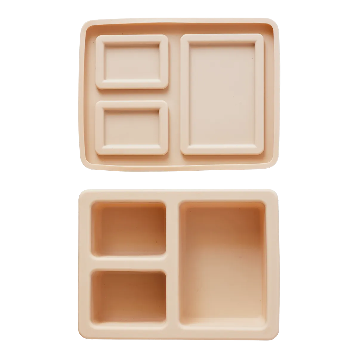 Silicone Mini Bento Box Dinosaur Warm Cream