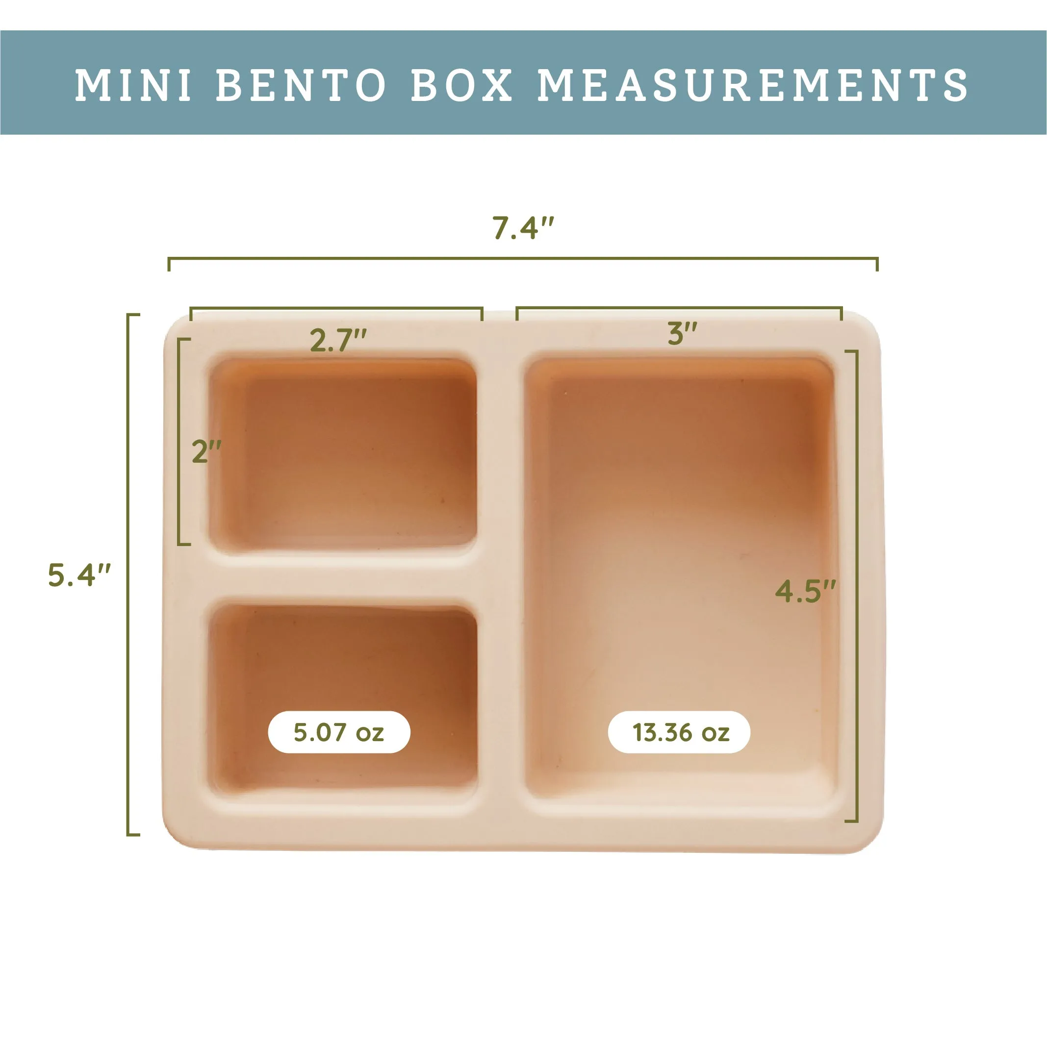 Silicone Mini Bento Box Dinosaur Warm Cream