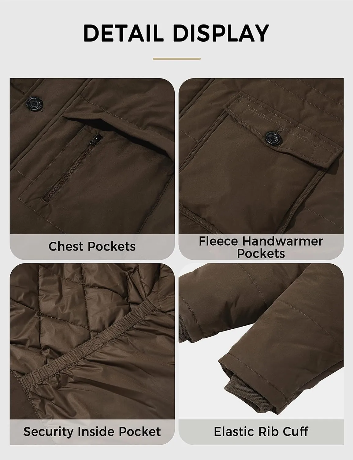 Soularge Men's Big and Tall Winter Warm Heavy Hooded Parka Jacket