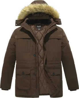 Soularge Men's Big and Tall Winter Warm Heavy Hooded Parka Jacket