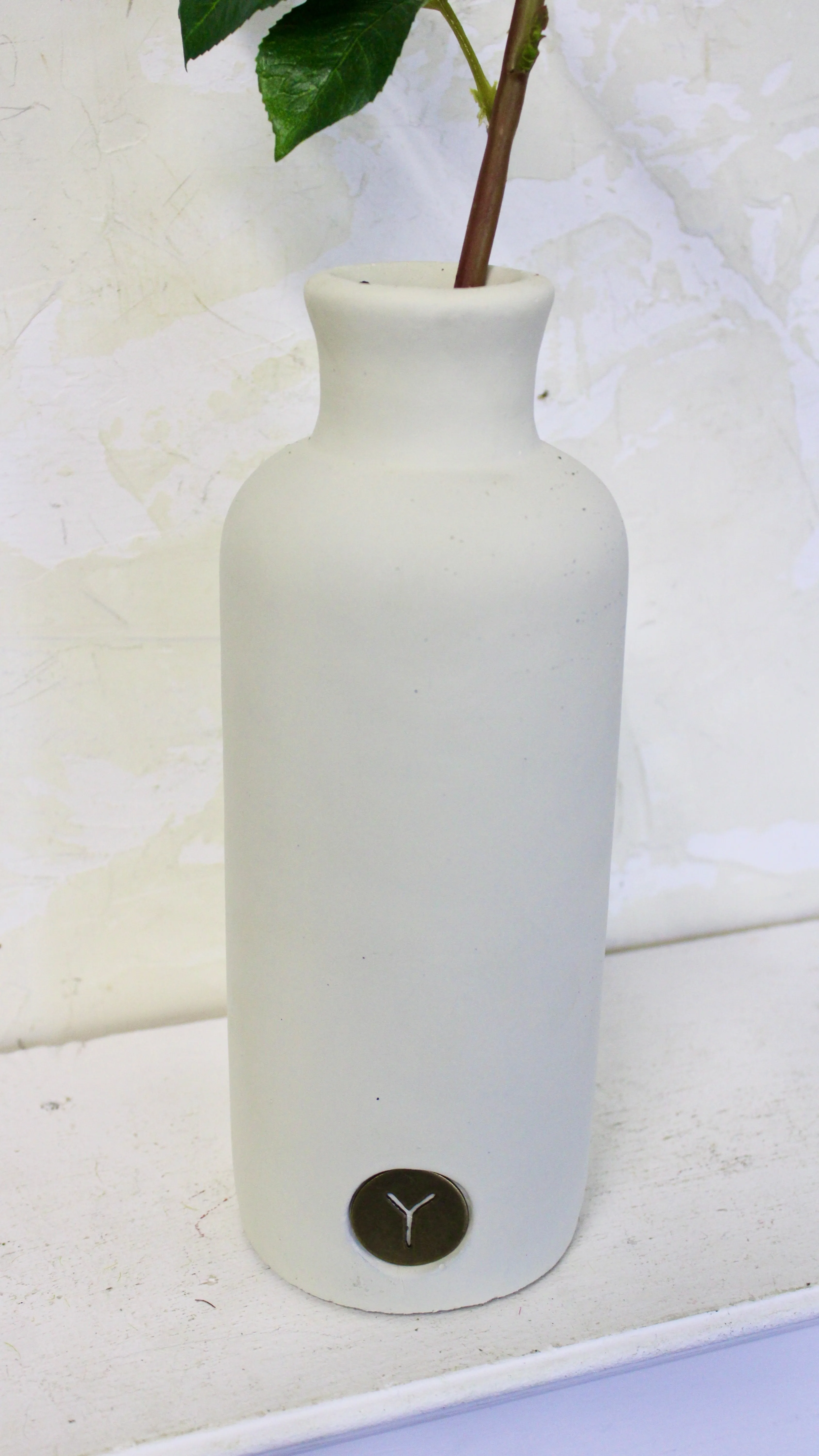 Warm White Matte Bottle Vase (Large)