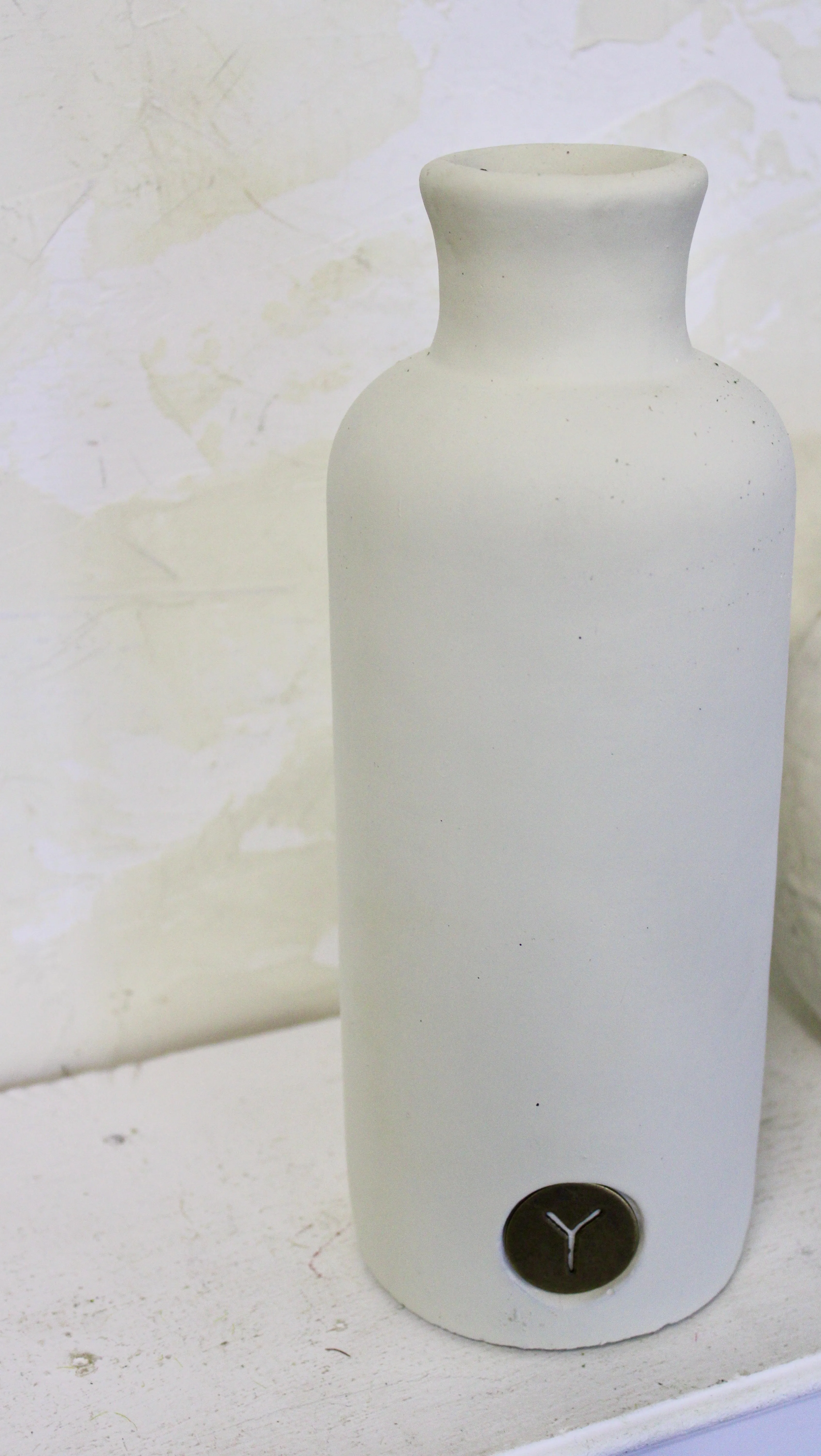 Warm White Matte Bottle Vase (Large)