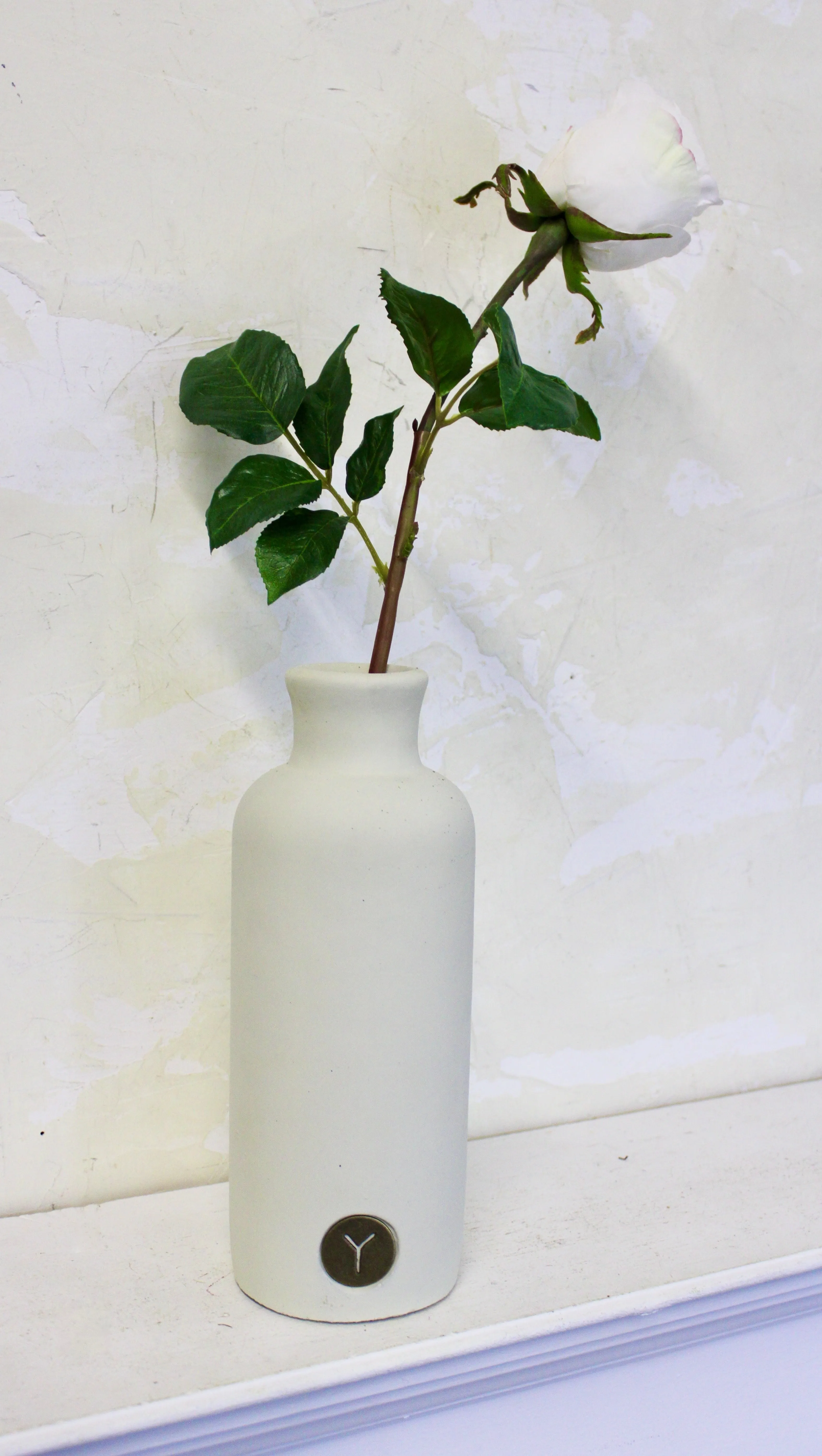 Warm White Matte Bottle Vase (Large)