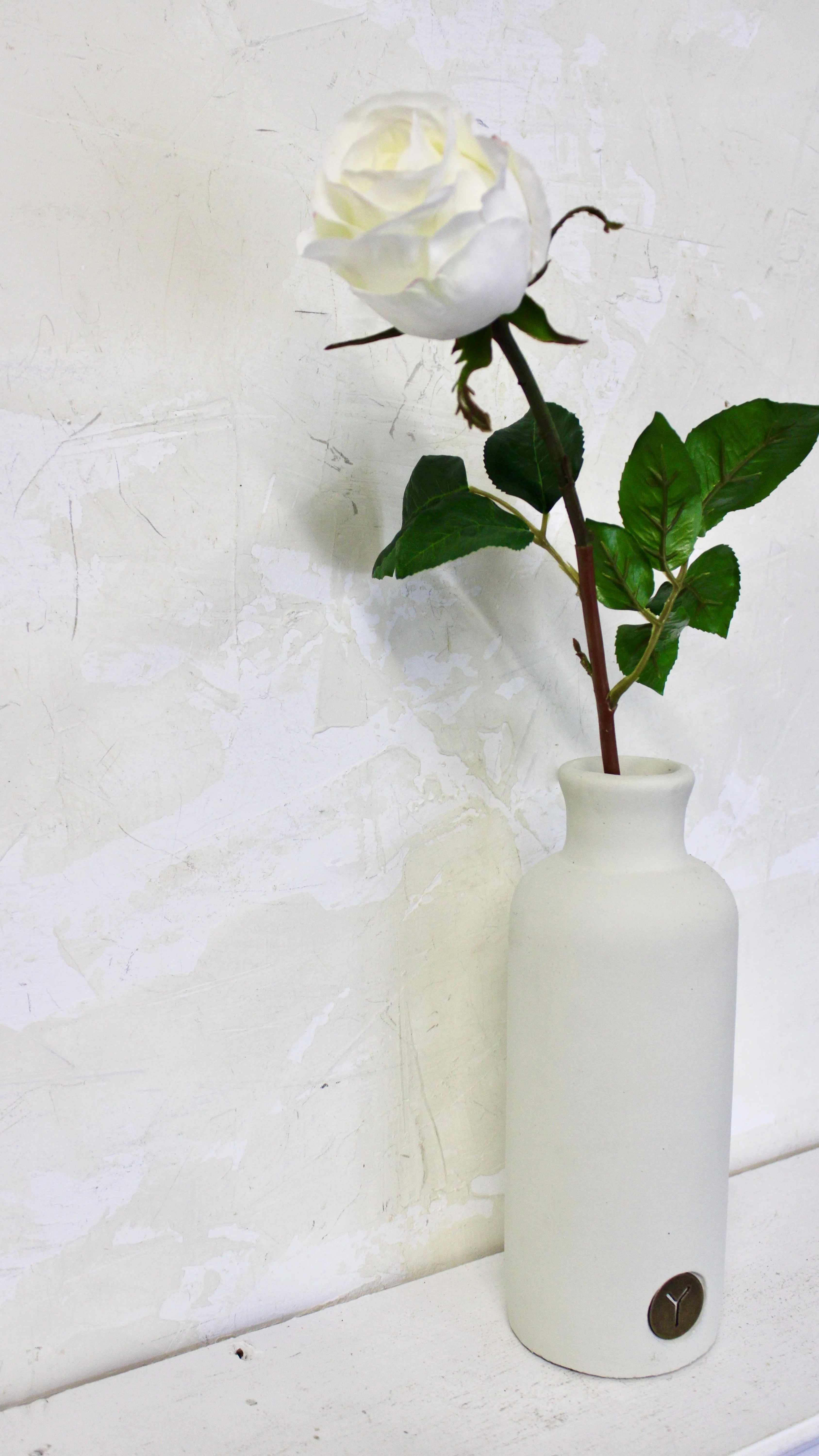 Warm White Matte Bottle Vase (Large)