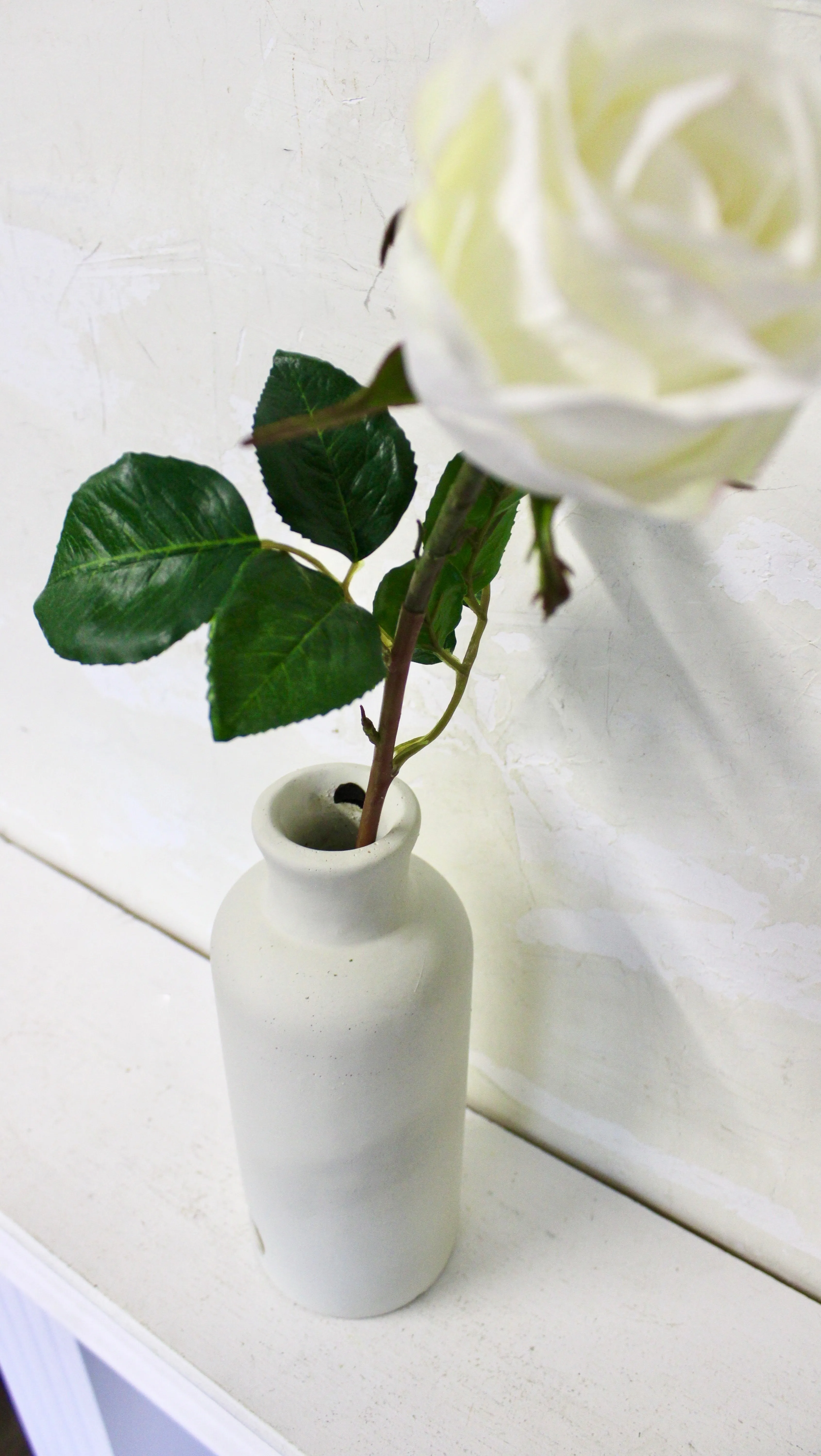 Warm White Matte Bottle Vase (Large)