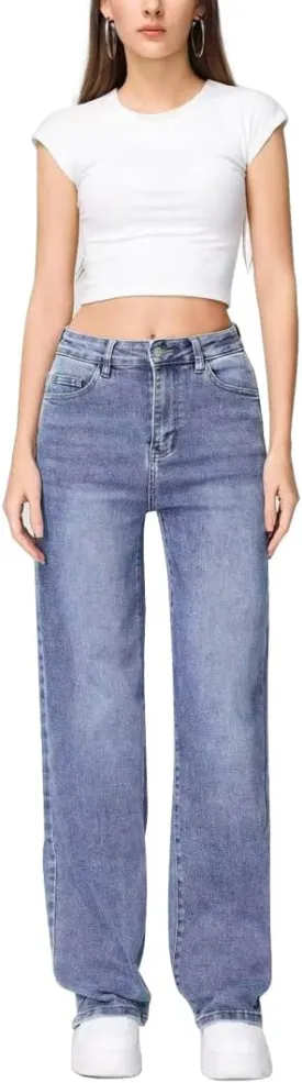 Women's Stretch Jeans Straight Leg Flexibility & Durability