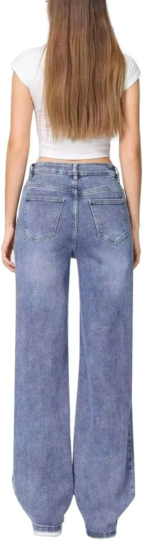 Women's Stretch Jeans Straight Leg Flexibility & Durability