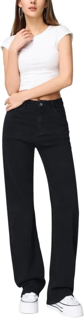 Women's Stretch Jeans Straight Leg Flexibility & Durability